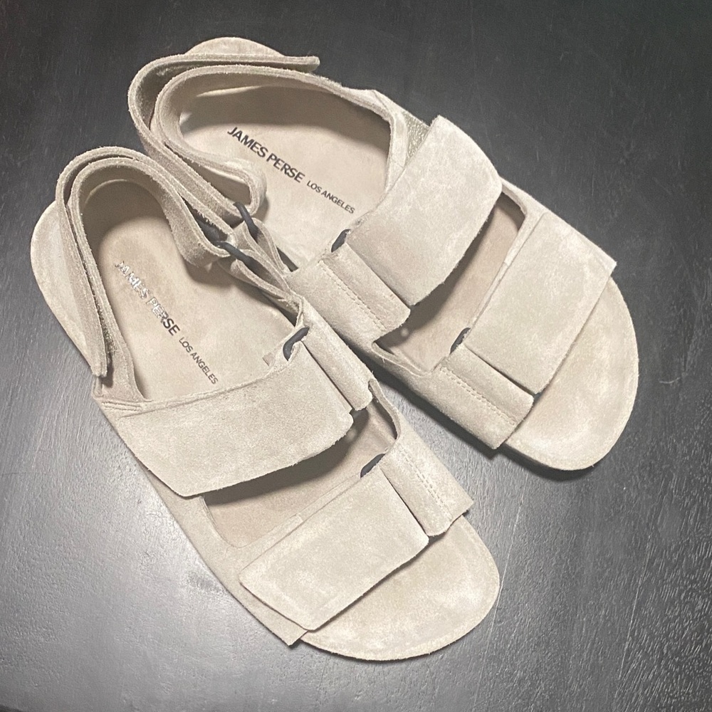 James Perse Light Tan Suede Sandals - like new!